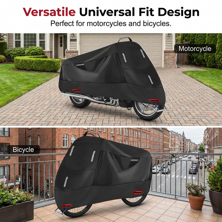 Weerbestendige motorhoes | Oxford-stof | Reflecterende strepen & slotopeningen