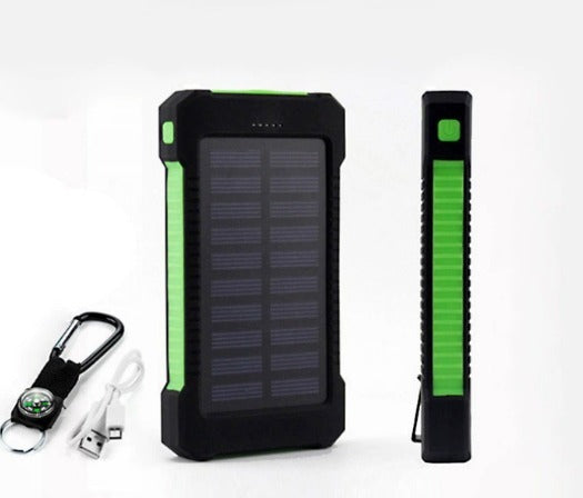 Draagbare solar powerbank, grote capaciteit, dubbele USB-oplader 20000mAh