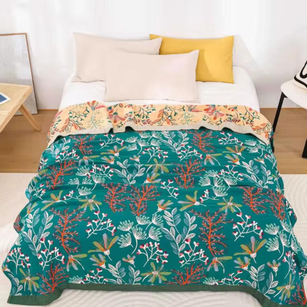 Wildflower Whisper deken, zachte plaid met vier lagen voor alle seizoenen