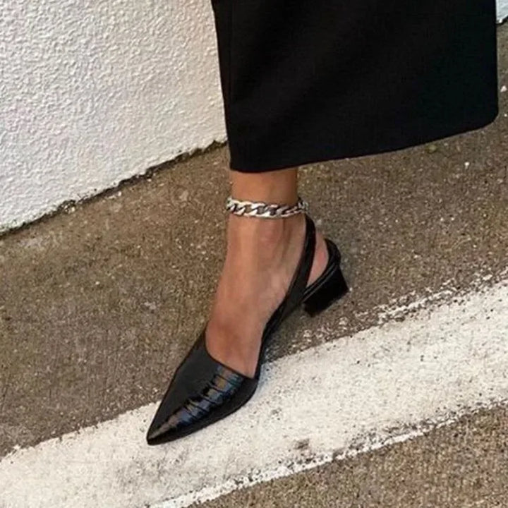 Orthopedische Bruine Pumps - Croco