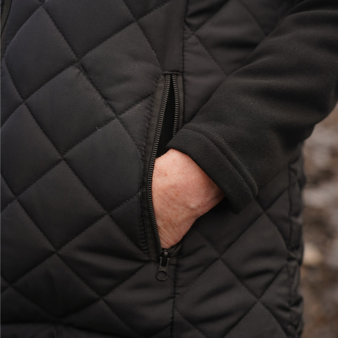 Verwarmde bodywarmer dames met slanke pasvorm en nekwarmte