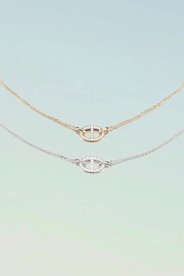 Zachte glans witgouden ketting met delicate schakel