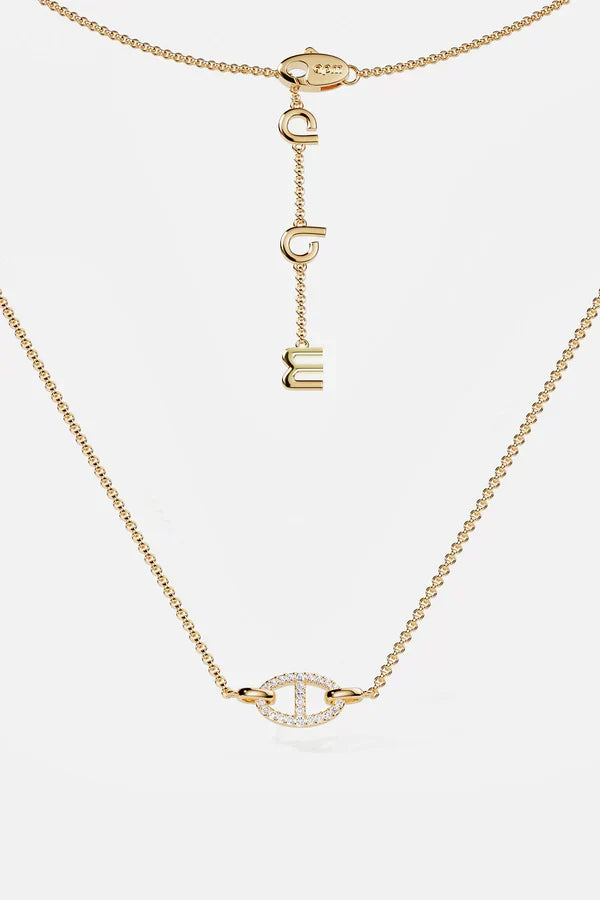 Zachte glans witgouden ketting met delicate schakel