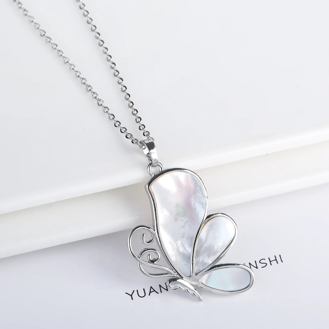 Natuurlijk Schelp Vlinder Hanger Ketting