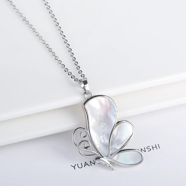 Natuurlijk Schelp Vlinder Hanger Ketting