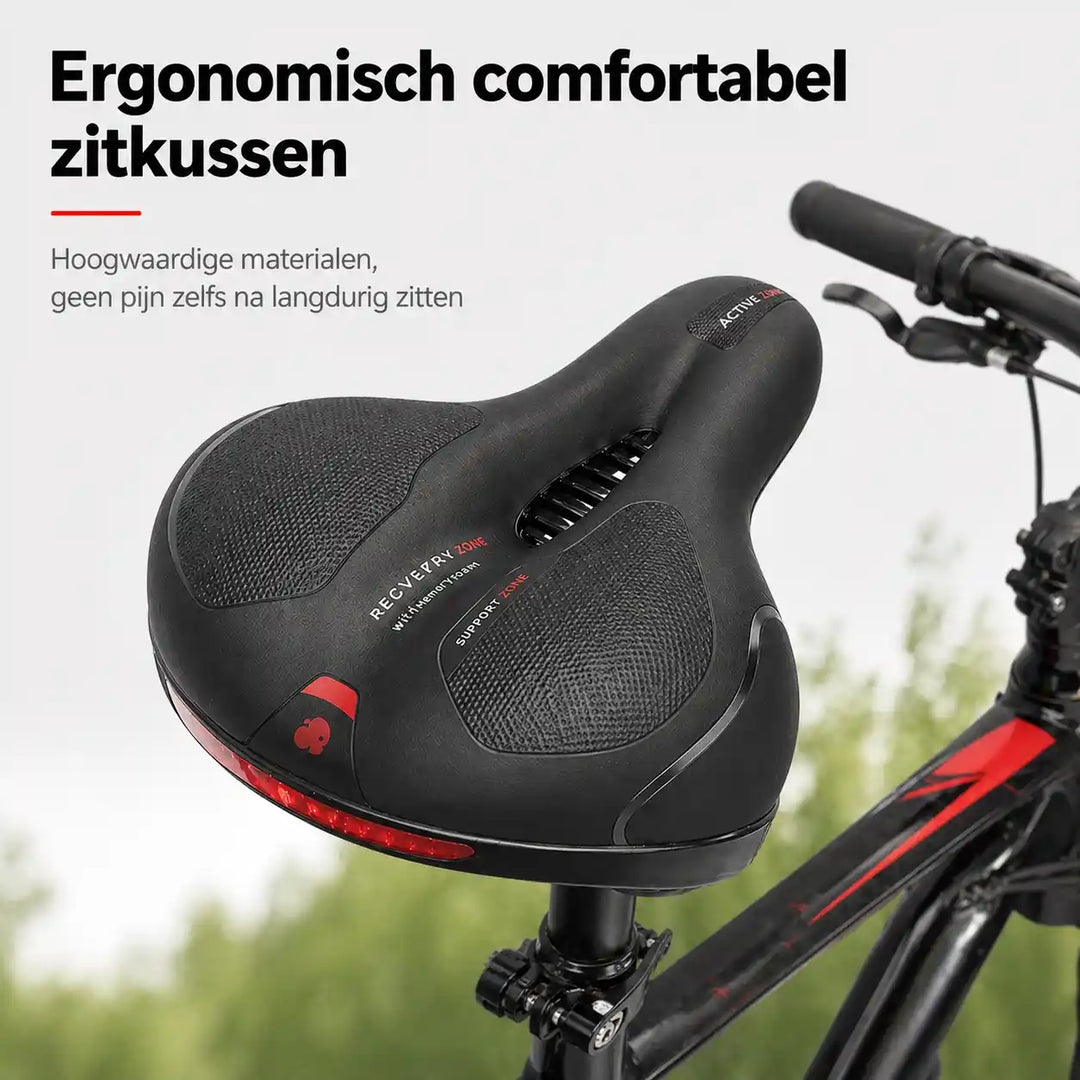 Ergonomische comfortabele fietszadel met uitsparing – met 2 inch dik schuim en waterdicht PU-leer