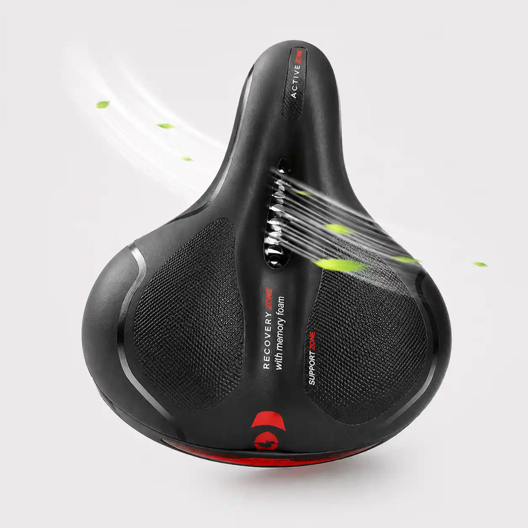 Ergonomische comfortabele fietszadel met uitsparing – met 2 inch dik schuim en waterdicht PU-leer