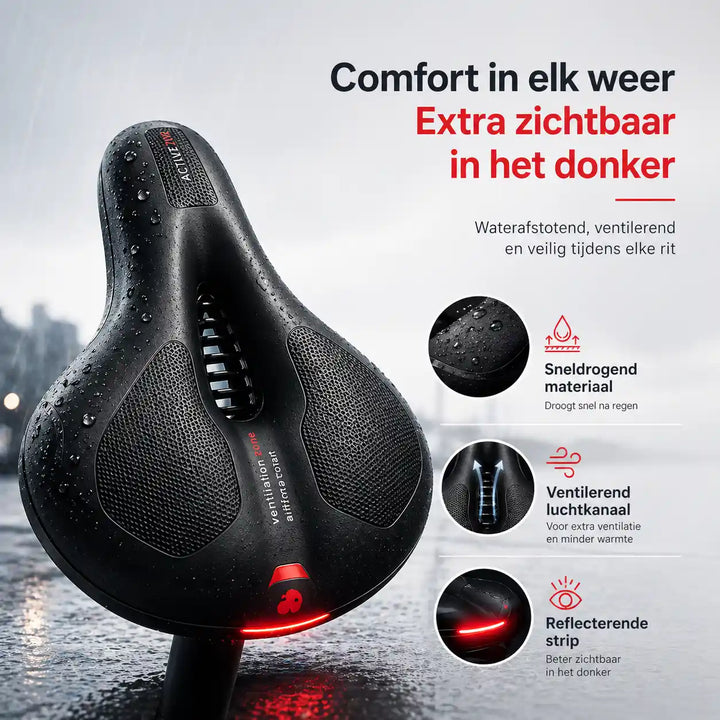 Ergonomische comfortabele fietszadel met uitsparing – met 2 inch dik schuim en waterdicht PU-leer