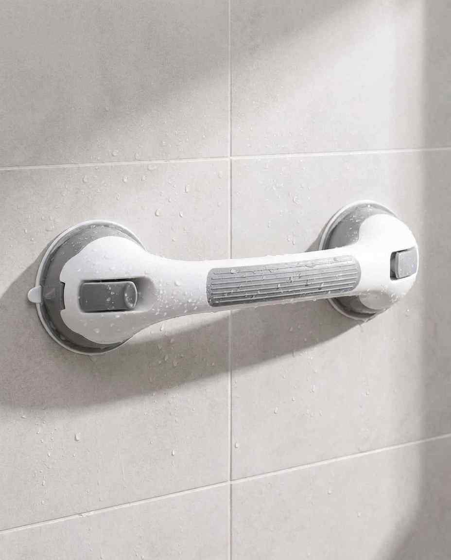 Zuignaphandgreep voor de douche, veiligheidsgreep voor de badkamer zonder boren, 15,7 inch
