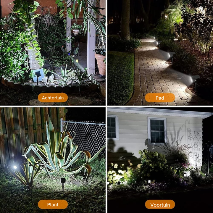 Tuinspot op zonne-energie met verstelbare kop, 3 helderheidsstanden, IP65 waterdicht