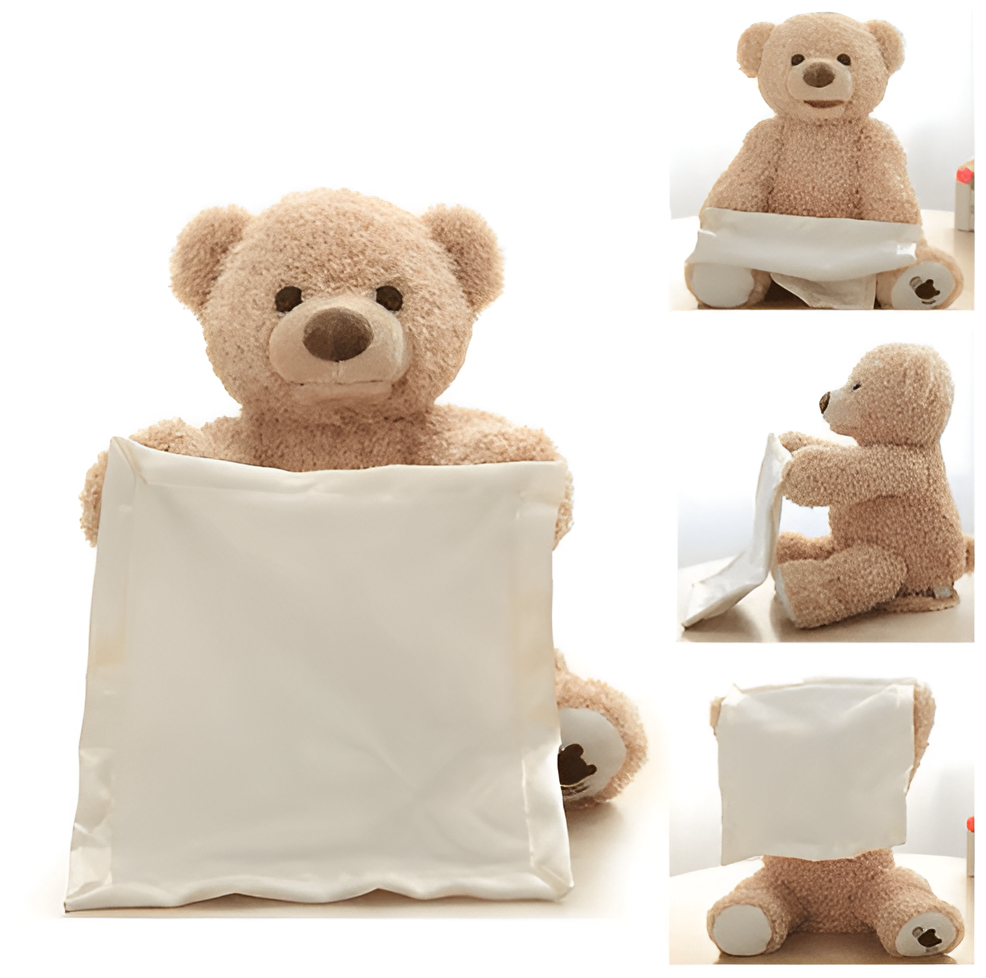Interactieve pluche teddybeer met zinnen en beweegbare armen, 30 cm