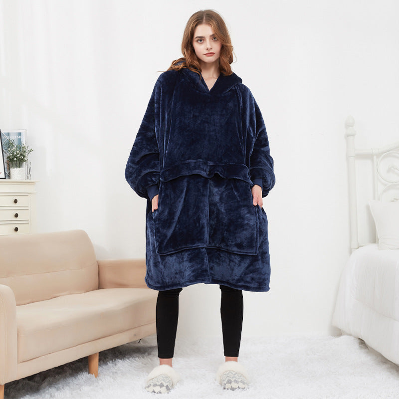 Verwarmde oversized hoodie-deken van sherpa met 3 standen