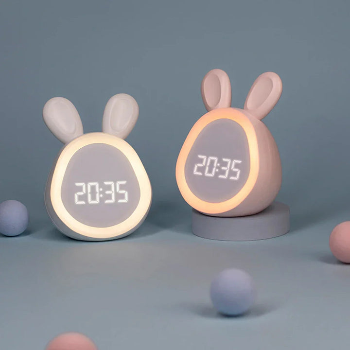 GlowBunny - Schattige Kinderwekker met Nachtlampje & Instelbare Helderheid