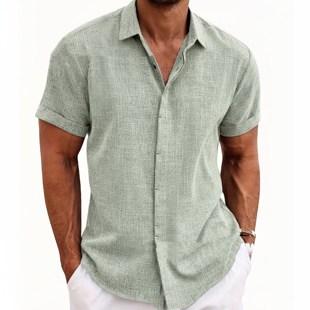 Men's Linen Short Sleeved T-shirt Loose Fitting