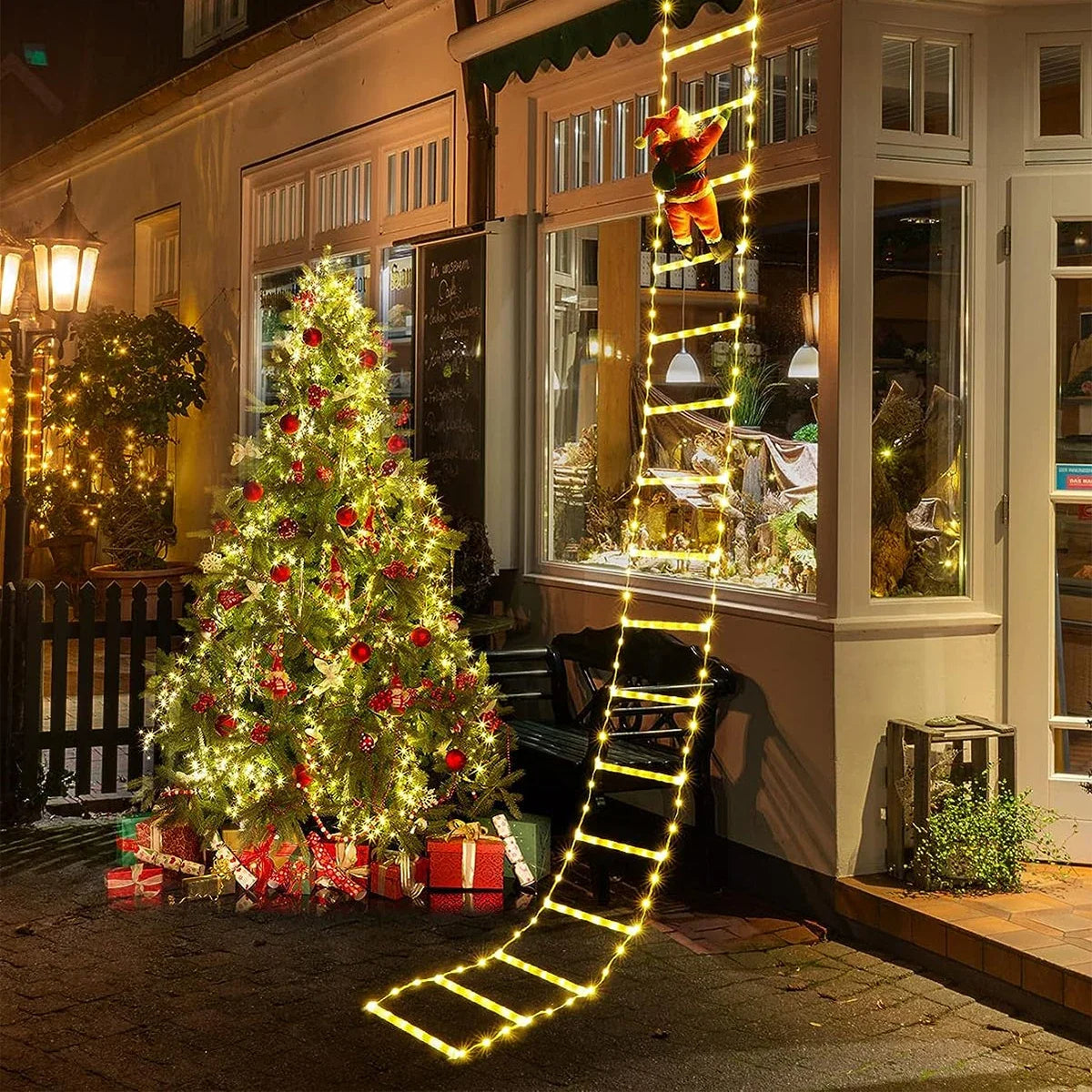 HolidayBright - LED Kerstladder met Santa Decoratie voor Buiten - 3 Meter