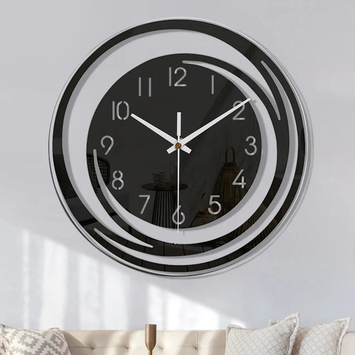 ModernTime - Minimalistische Acryl Wandklok in Scandinavisch Ontwerp, Zwart