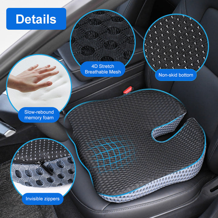Ergonomisch Triacomfort Kussen | Driehoekige Vorm met Memory-Foam | Ademend en Drukverlagend | Voor Auto en Kantoor