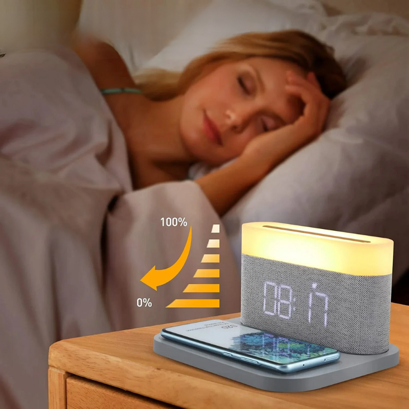 ChargeMaster - Draadloze Oplader 15W met Wekker en Nachtlampje