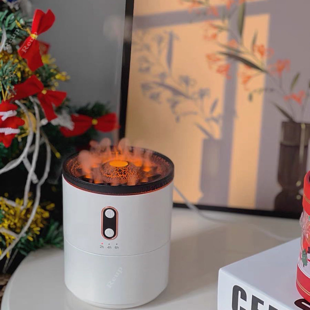 Vulkaan diffuser met kwallenringen, nachtlampje en USB-voeding