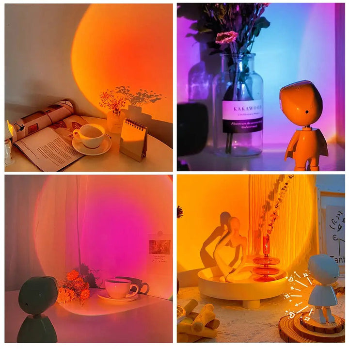 SunGlow - Retro Tafellamp met Magisch Zonsondergangslicht