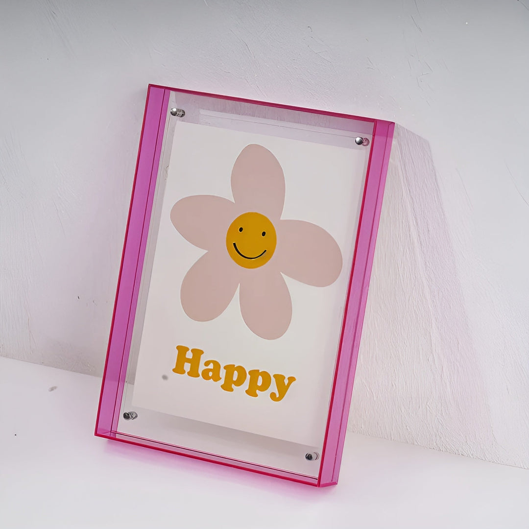 Neon acryl fotolijst – retro jaren 80-stijl, moderne decoratieve fotolijst