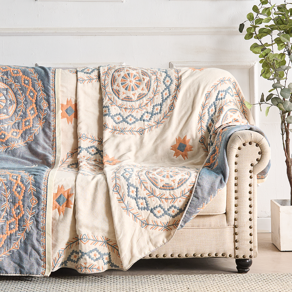 Boho plaid van katoen met mandala