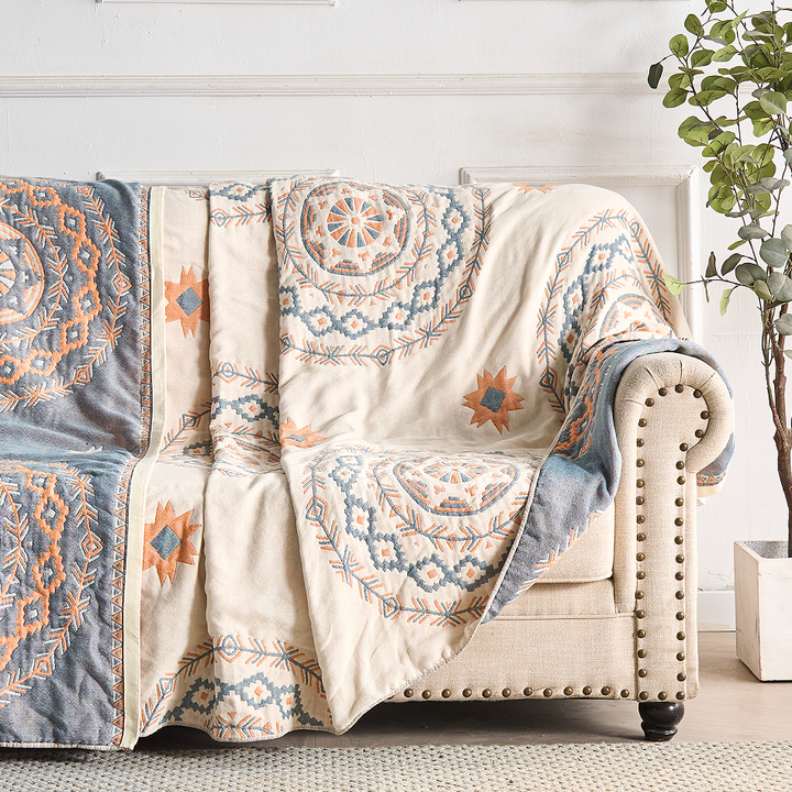 Boho plaid van katoen met mandala
