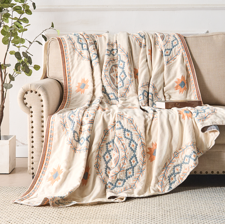 Boho plaid van katoen met mandala
