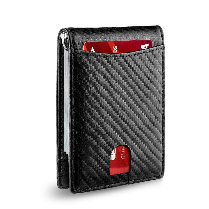 Slim RFID-portemonnee voor heren | Leren kaarthouder | Zwart