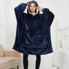 Verwarmde oversized hoodie-deken van sherpa met 3 standen