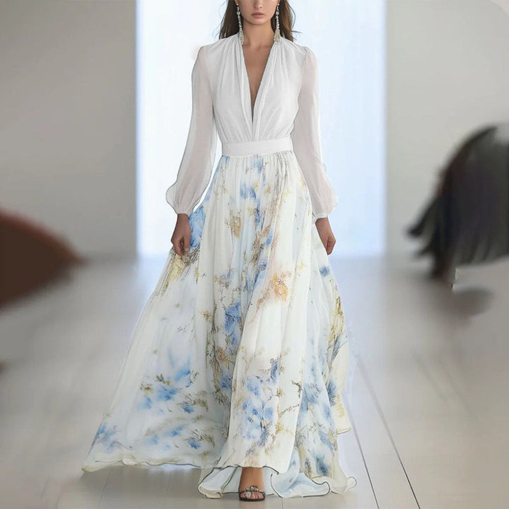 Bloemen Maxi Jurk met V-hals
