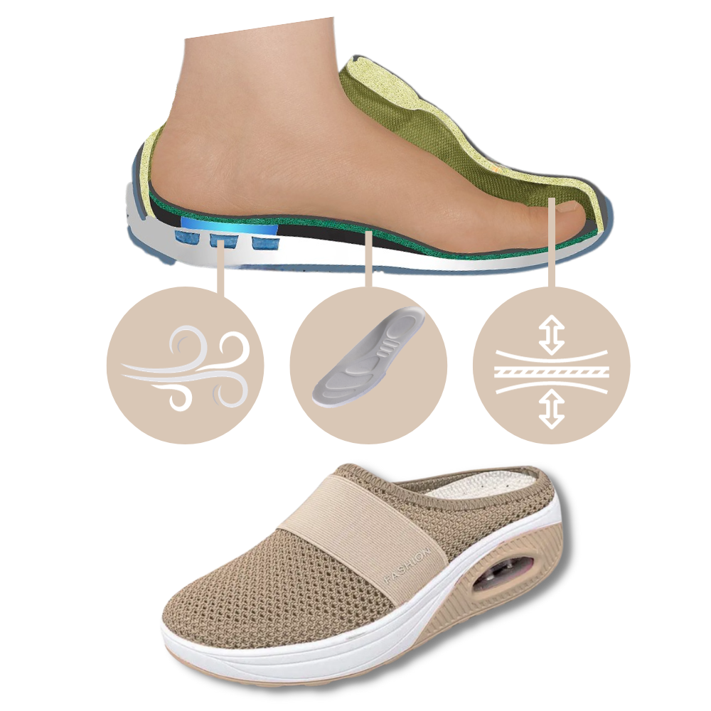 Gedempte instapschoenen voor dames, casual wandelschoenen