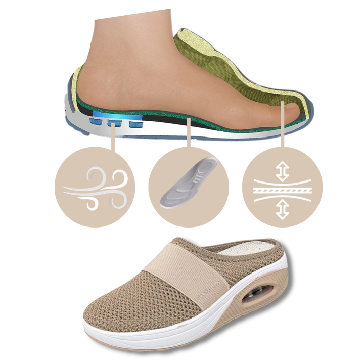 Gedempte instapschoenen voor dames, casual wandelschoenen