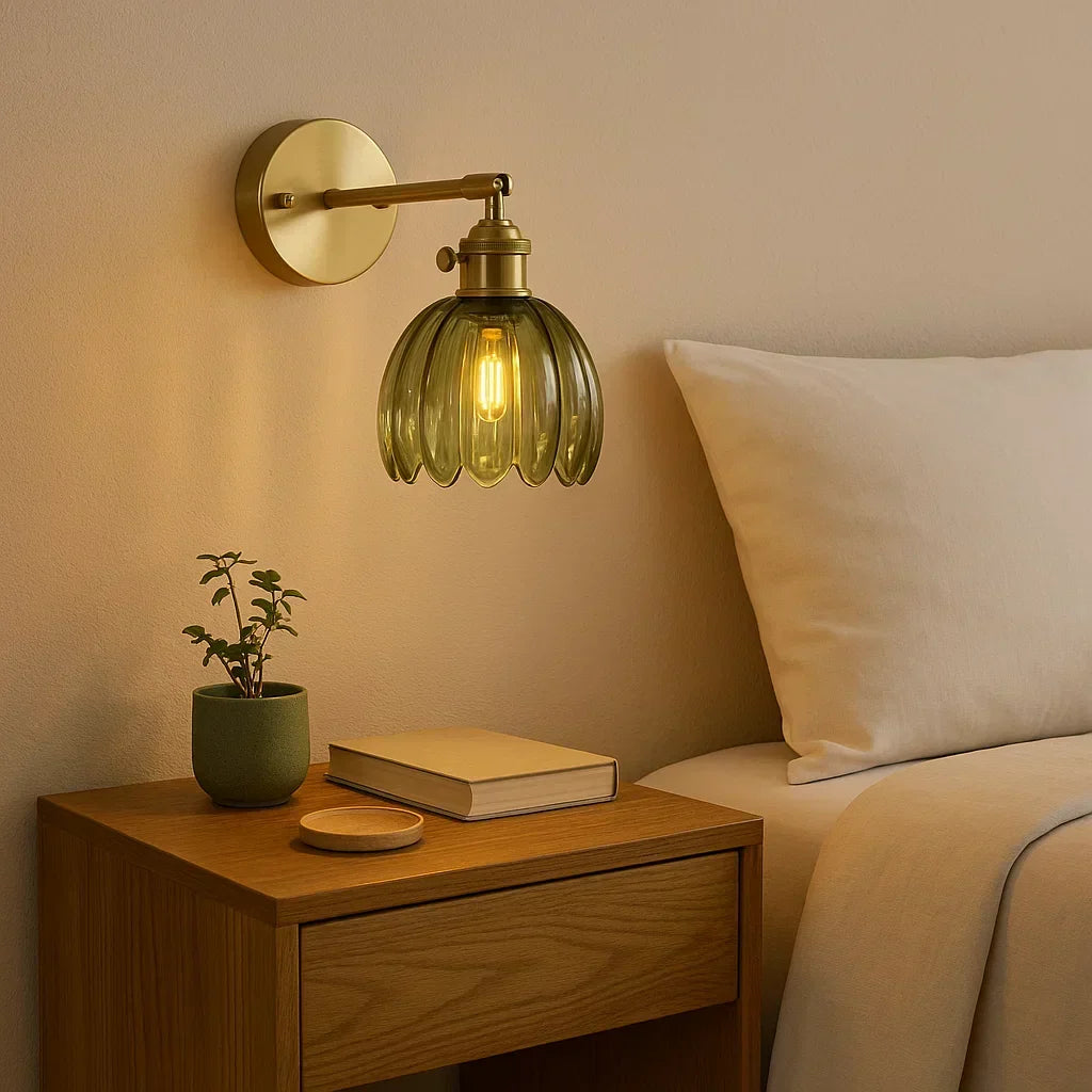 Wandlamp in tulpstijl, vintage retro bloemenwandlamp