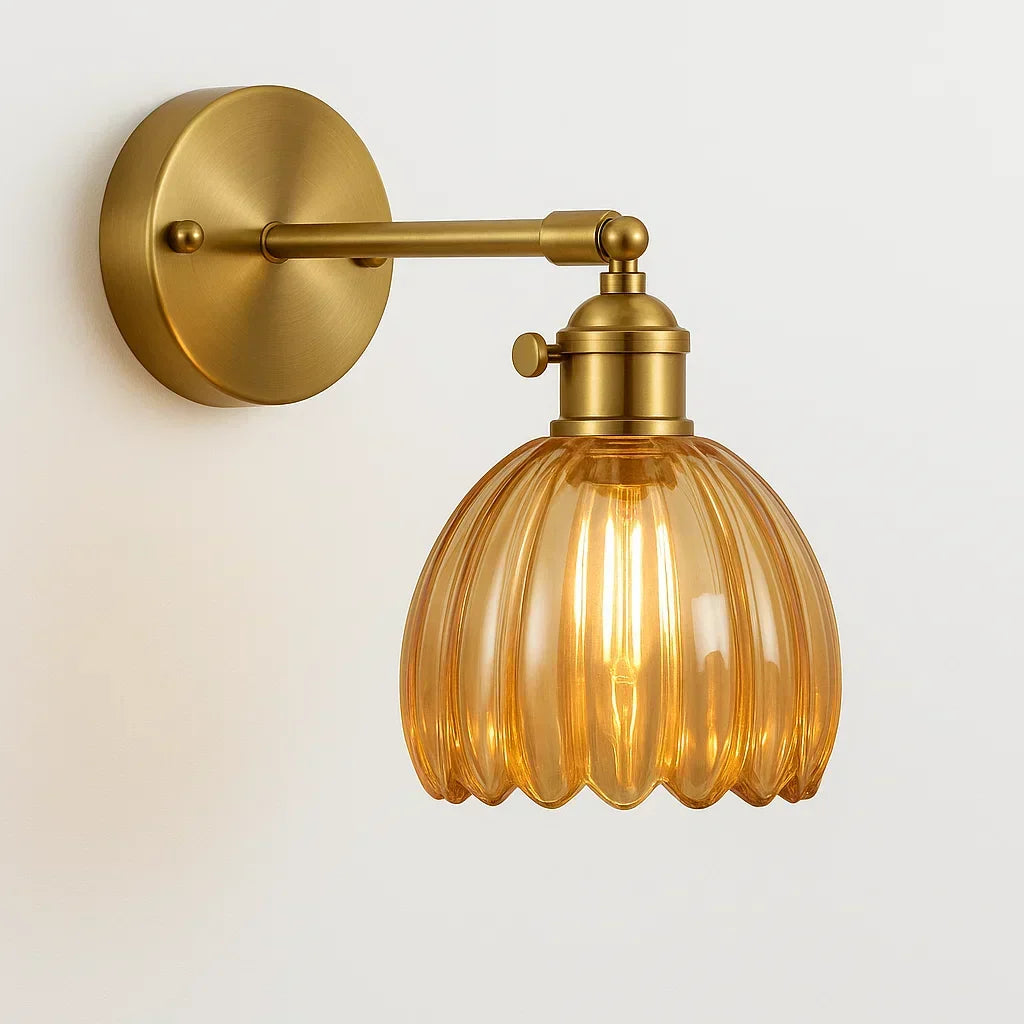 Wandlamp in tulpstijl, vintage retro bloemenwandlamp