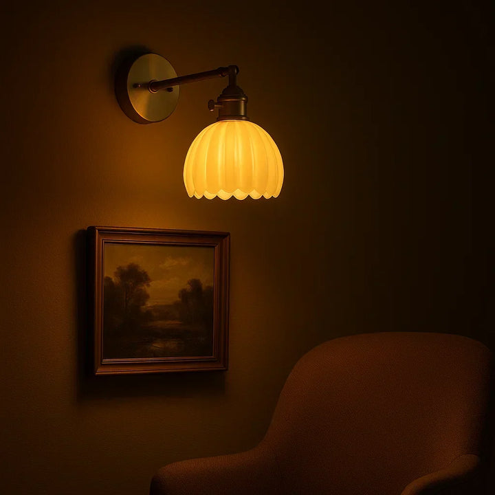 Wandlamp in tulpstijl, vintage retro bloemenwandlamp