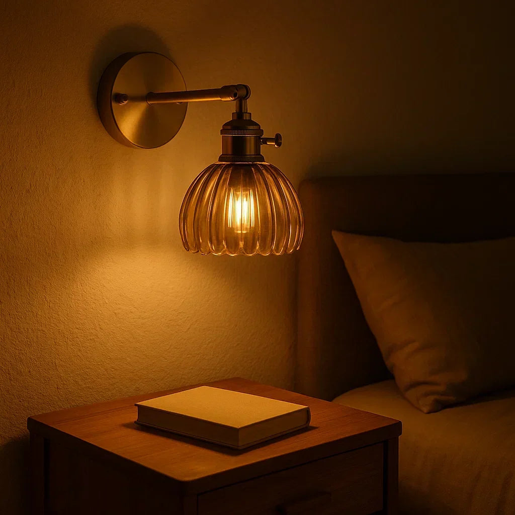Wandlamp in tulpstijl, vintage retro bloemenwandlamp