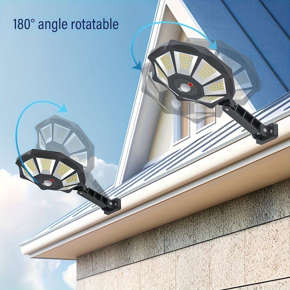 BrightBeam - Krachtige 168 LED Solarlamp met Bewegingssensor en Wandmontage
