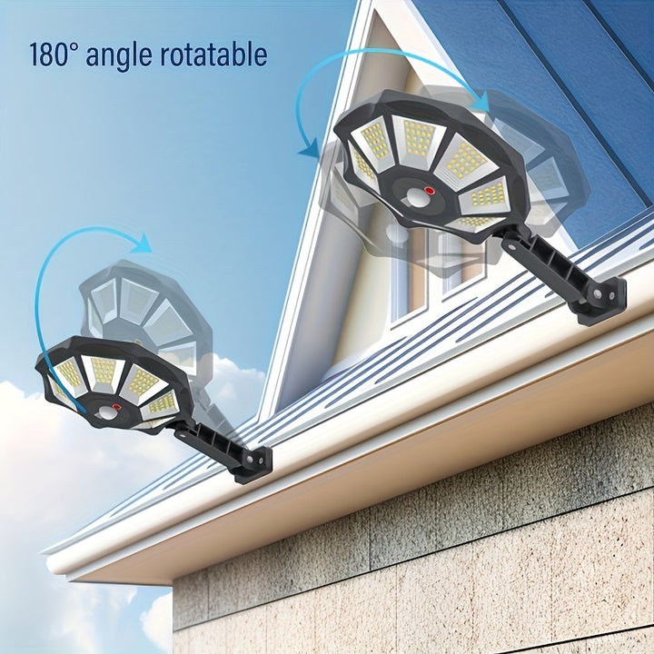 BrightBeam - Krachtige 168 LED Solarlamp met Bewegingssensor en Wandmontage