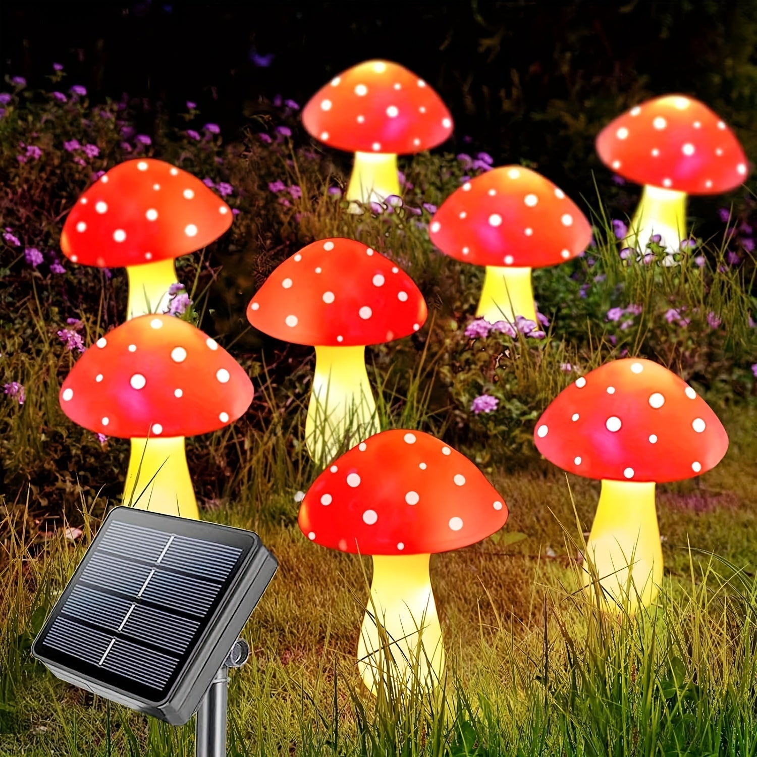 LumeLights - Decoratieve Zonne-paddenstoel Tuinlampen met 8 Verlichtingsmodi