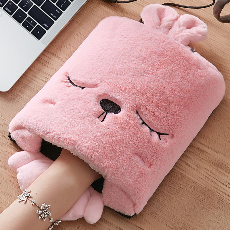 Verwarmde muismat met handwarmer van zachte fleece