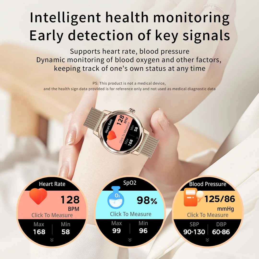 Smartwatch Dames Smart Gold – Luxe Sporthorloge in Roestvrij Staal
