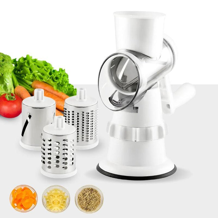 SliceMate - Compacte 3-in-1 Groentesnijder Voor Snijden, Rasp & Hak Gemak