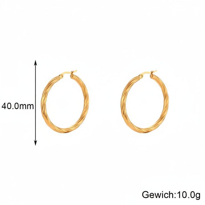 Fashionable Simple And Luxe Stainless Steel C-Shaped Earrings For Women