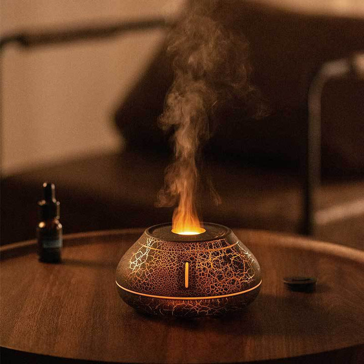 Vlam aroma diffuser met kleurlicht, 130 ml en 8 uur werking