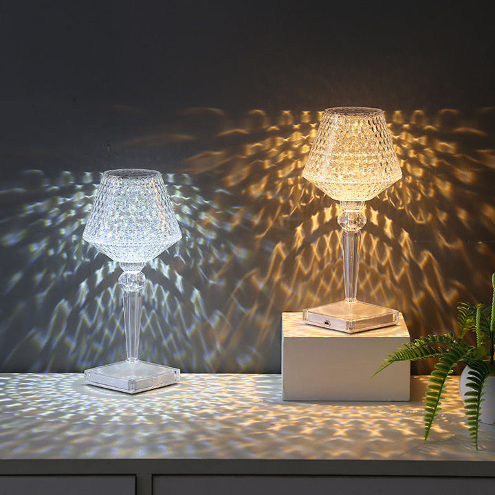 GlowLux - Kristallen LED Tafellamp met USB Oplaadbare Dimbare Verlichting