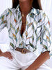 Trendy damesblouse met abstract patroon en knoopsluiting - Marlene