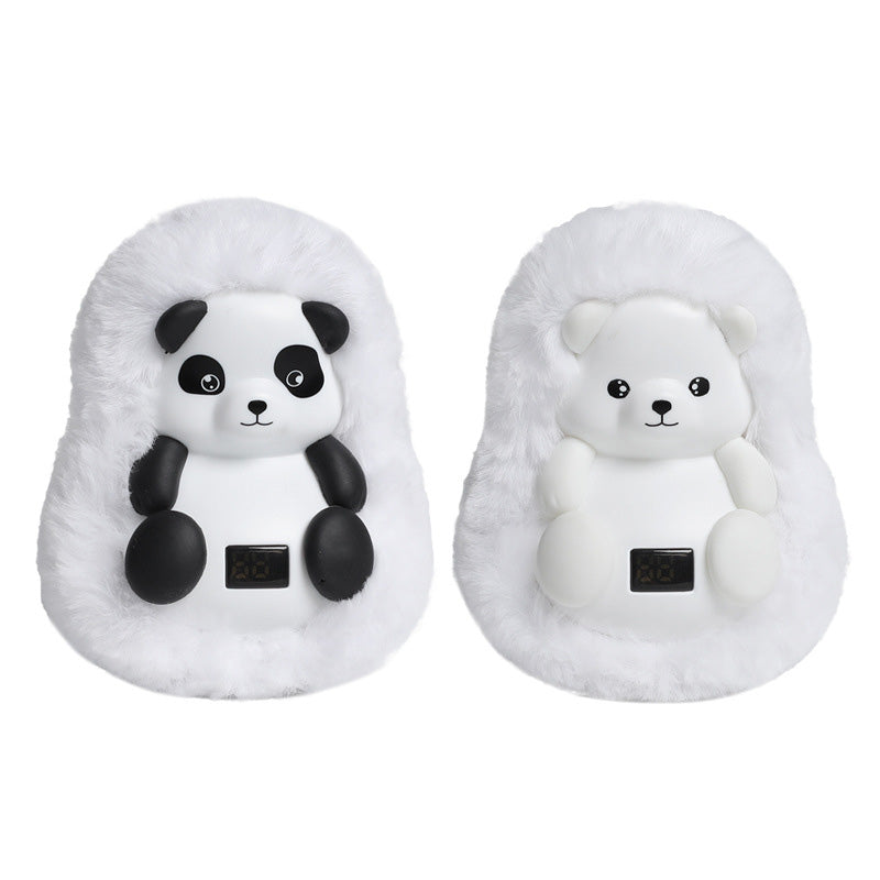 Oplaadbare pluche handwarmer als ijsbeer of panda