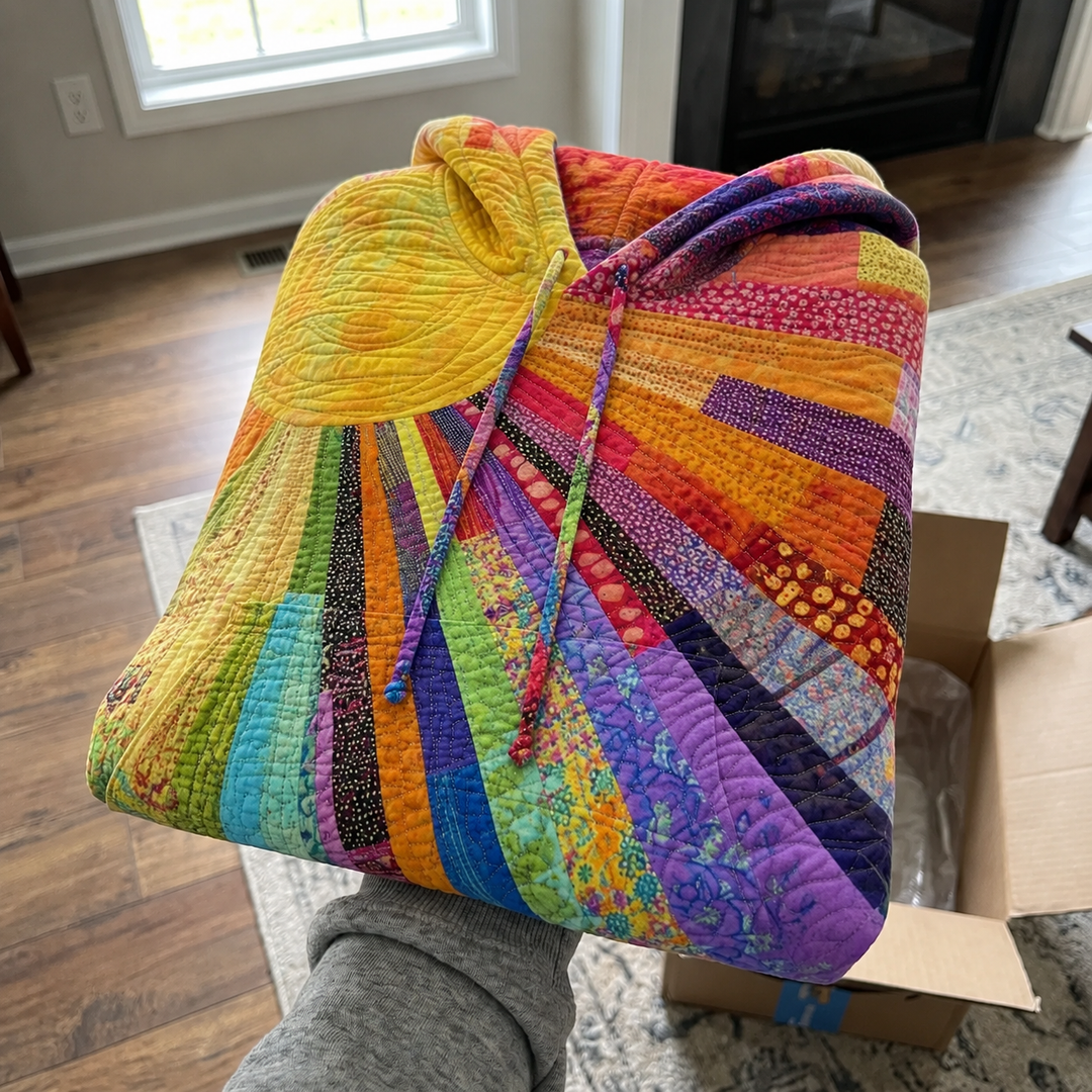 Boheemse veelkleurige patchwork-hoodie voor dames
