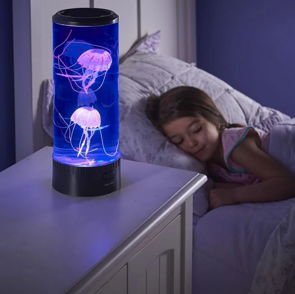 GlareGlow - LED Lavalampe met Beweeglijke Kwallen & Sfeervolle Verlichting
